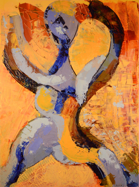 acrylic painting by mary laucks called life dance 5, part of a series