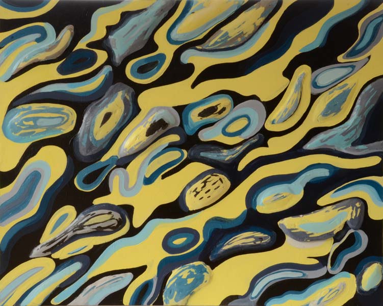 Fractures, painting by Mary Laucks, acrylic on wood