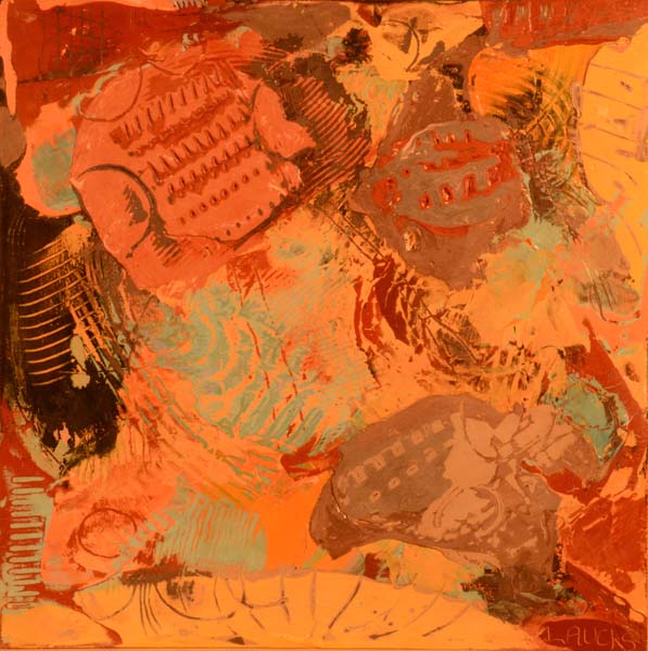 Kalahari painting by Mary Laucks 14x14 acrylic media on wood panel
