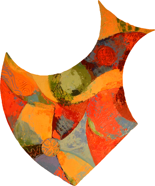 Entropy 4 by Mary Laucks a 5-part series of non rectilinear paintings