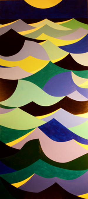 side 1 of a double sided painting by Mary Laucks titled Moonbridge