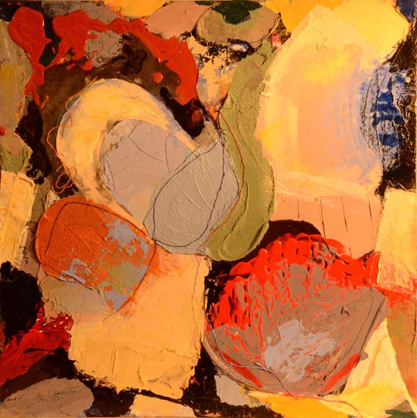 Mary Laucks abstract contemporary painting STRING THEORY mixed media texture painting