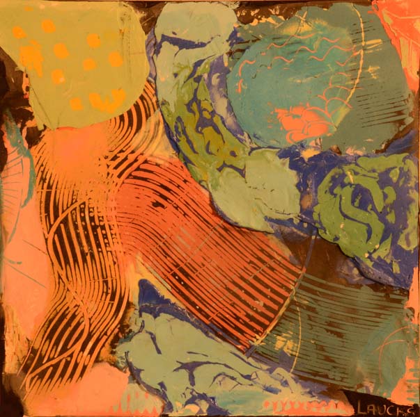 Mary Laucks Painting titled STUDY III acrylic paint plaster and acrylic media on wood panel