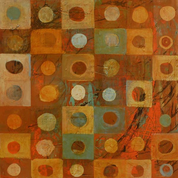 FIRE by Mary Laucks acrylic on gessoed wood panel 24x24