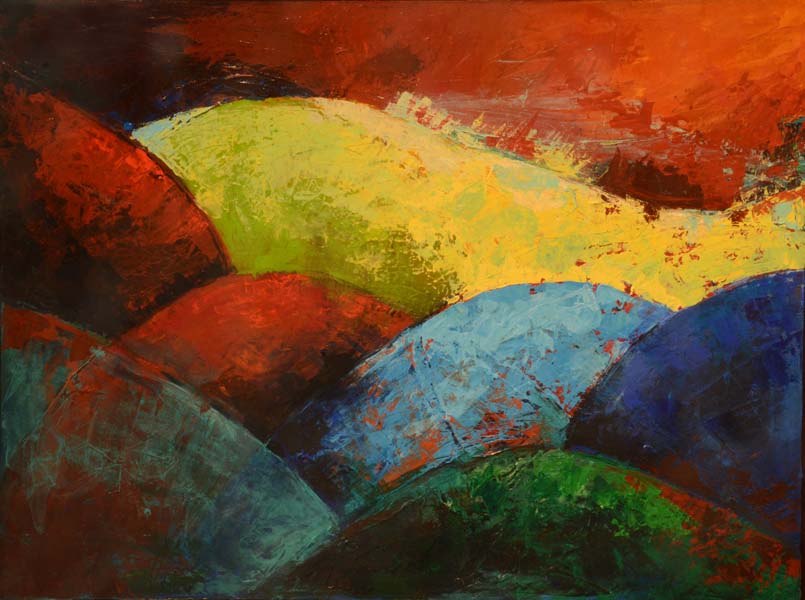 M Laucks abstract art painting inner mongolia 30x40 framed