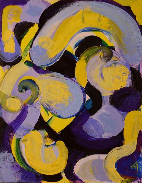 Mallow textured paper painting by Mary L