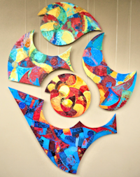 Entropy 5 part painting series by Mary Laucks